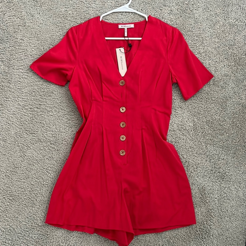BCBG red romper brand new